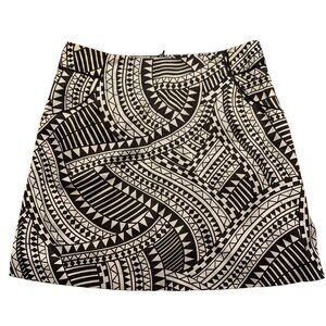 Sport Haley Tribal Print Skort Size 6 zipper back black white